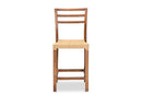 Michi Walnut Brown Mahogany Wood and Natural Rattan Counter Stool Baxton