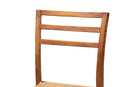 Michi Walnut Brown Mahogany Wood and Natural Rattan Counter Stool Baxton