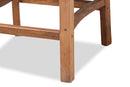 Michi Walnut Brown Mahogany Wood and Natural Rattan Counter Stool Baxton