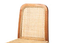 Phoenix Walnut Brown Mahogany Wood and Natural Rattan Counter Stool Baxton
