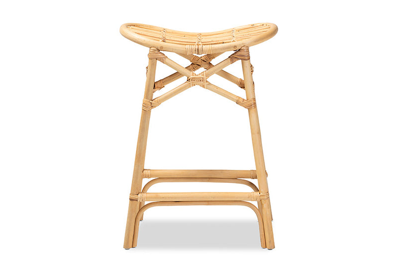 Guevara Natural Brown Rattan Counter Stool Baxton