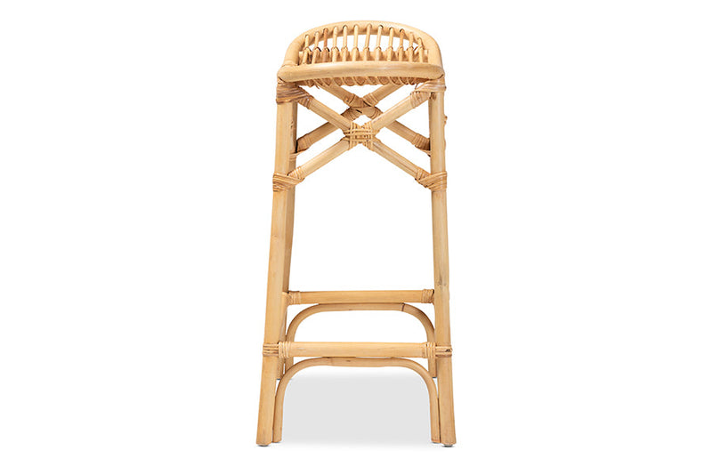 Guevara Natural Brown Rattan Counter Stool Baxton
