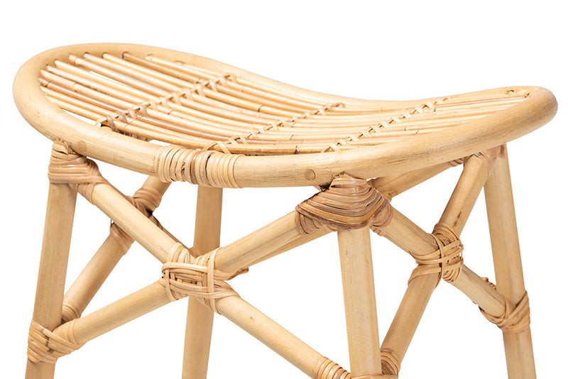 Guevara Natural Brown Rattan Counter Stool Baxton