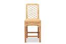 Tallis Natural Brown Rattan and Walnut Brown Mahogany Wood Counter Stool Baxton