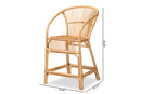 Artemis Natural Brown Rattan Counter Stool Baxton