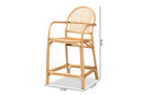 Randolph Natural Brown Rattan Counter Stool Baxton