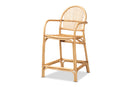 Randolph Natural Brown Rattan Counter Stool Baxton