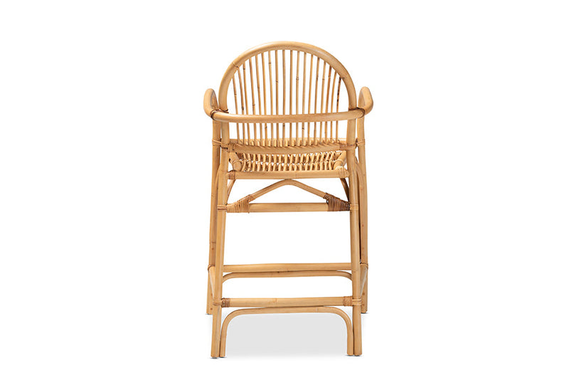 Randolph Natural Brown Rattan Counter Stool Baxton