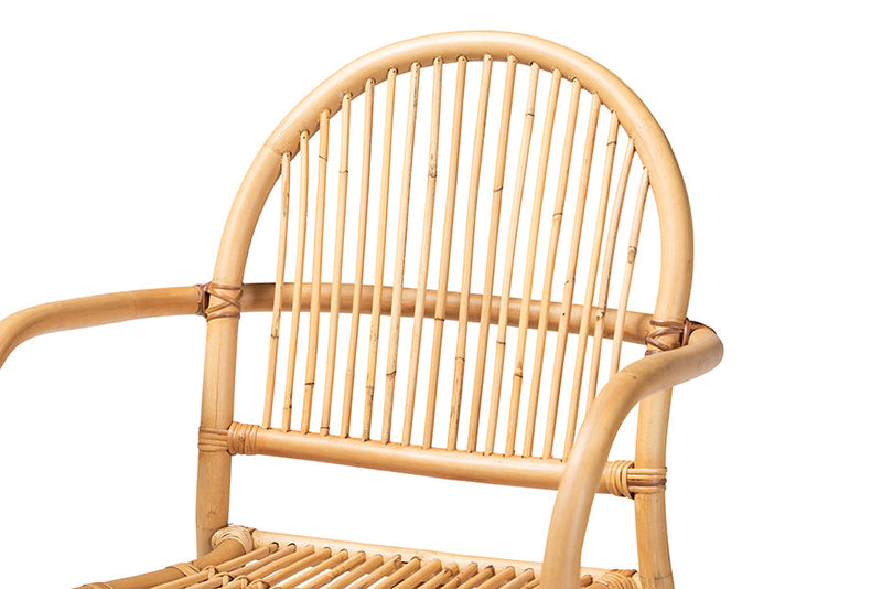 Randolph Natural Brown Rattan Counter Stool Baxton