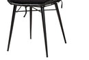 Frank Black Finished Rattan and Metal 2Pc Dining Chair Set Baxton