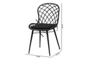 Frank Black Finished Rattan and Metal 2Pc Dining Chair Set Baxton