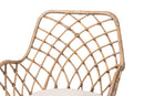 Langley Greywashed Rattan and Natural Brown 2Pc Dining Chair Set Baxton