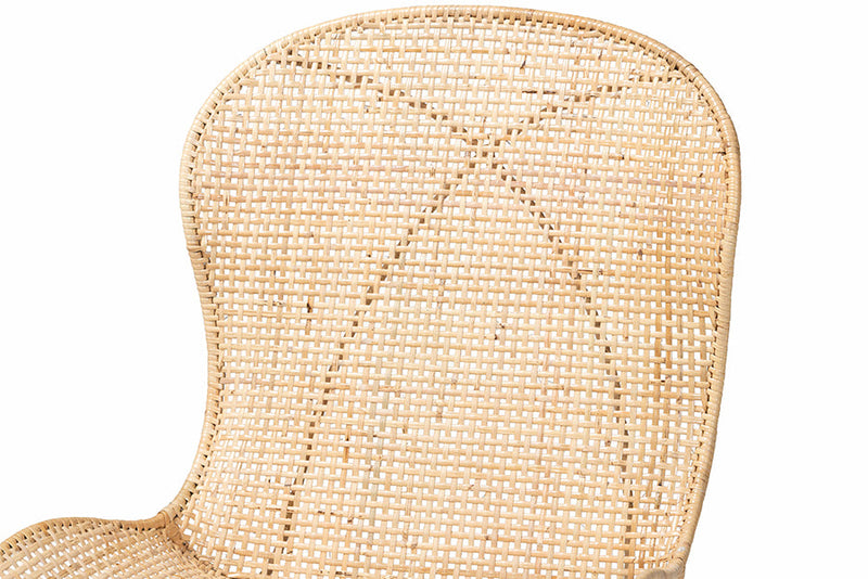 Maryland Natural Brown and Rattan 7-Piece Dining Set Baxton