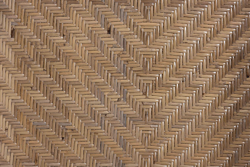 Leane Natural Brown and Rattan 5-Piece Dining Set Baxton