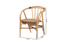 Leane Natural Brown Rattan Dining Chair Baxton