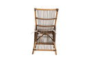 Galia White Fabric and Natural Brown Rattan Dining Chair Baxton