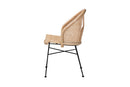 Sarita Natural Brown Rattan and Black Metal Dining Chair Baxton