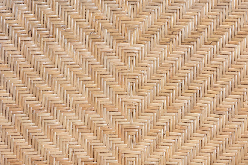 Sarita Natural Brown Rattan and Black Metal Dining Chair Baxton