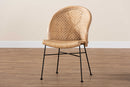 Sarita Natural Brown Rattan and Black Metal Dining Chair Baxton