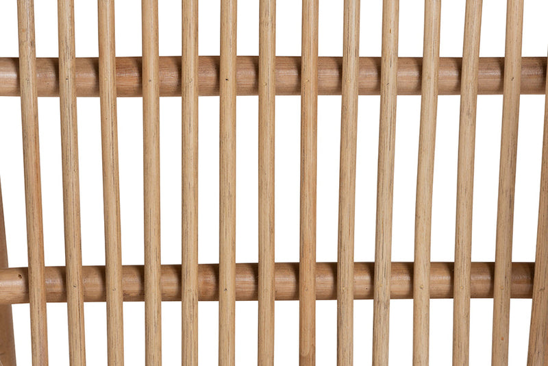 Leland Natural Brown and Rattan 5-Piece Dining Set Baxton