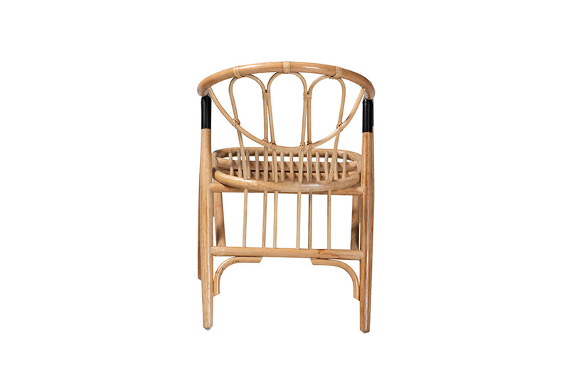 Leland Modern Bohemian Natural Brown Rattan Dining Chair