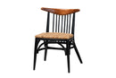 Felice Two-Tone Black and Walnut Brown Natural Rattan Dining Chair Baxton