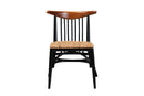Felice Two-Tone Black and Walnut Brown Natural Rattan Dining Chair Baxton