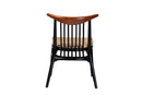 Felice Two-Tone Black and Walnut Brown Natural Rattan Dining Chair Baxton