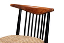 Felice Two-Tone Black and Walnut Brown Natural Rattan Dining Chair Baxton