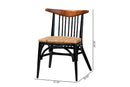 Felice Two-Tone Black and Walnut Brown Natural Rattan Dining Chair Baxton