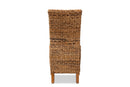 Veronique Rustic Natural Seagrass and Brown Dining Chair Baxton