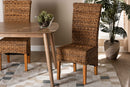Veronique Rustic Natural Seagrass and Brown Dining Chair Baxton