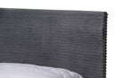 Baara Gray Velvet and Gold Metal Queen Size Panel Bed Baxton