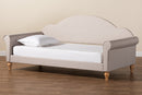 Desmond Light Gray Fabric and Natural Brown Twin Size Daybed Baxton