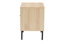 Valda Natural Brown and Natural Rattan 1-Door End Table Baxton