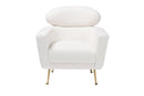 Ornette Ivory Boucle Upholstered and Gold Metal Armchair Baxton