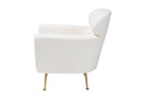 Ornette Ivory Boucle Upholstered and Gold Metal Armchair Baxton