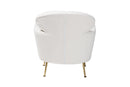 Ornette Ivory Boucle Upholstered and Gold Metal Armchair Baxton