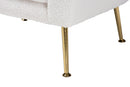 Ornette Ivory Boucle Upholstered and Gold Metal Armchair Baxton