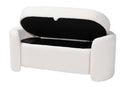 Gemma Ivory Boucle Upholstered Storage Bench Baxton