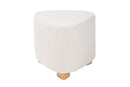 Bedivere Ivory Boucle Upholstered and Natural Brown Ottoman Baxton