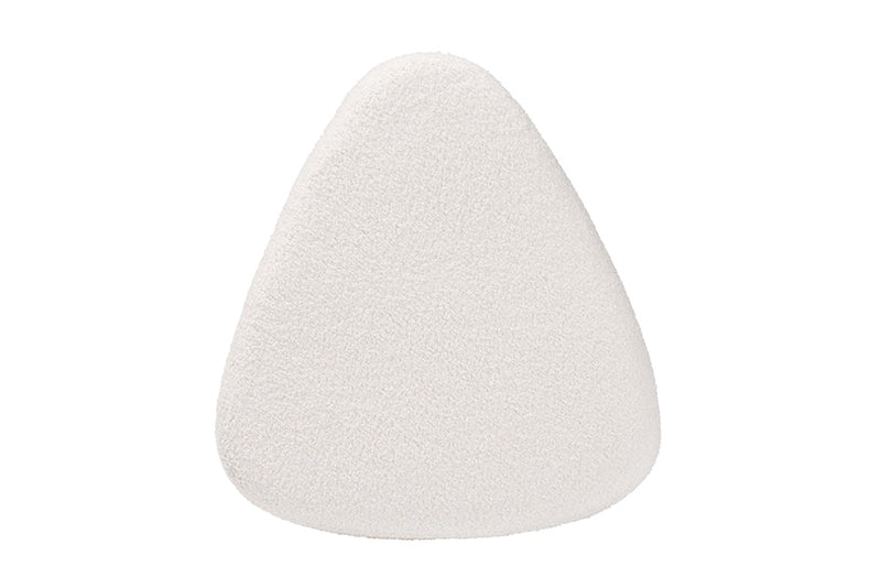 Bedivere Ivory Boucle Upholstered and Natural Brown Ottoman Baxton