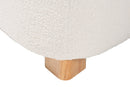 Bedivere Ivory Boucle Upholstered and Natural Brown Ottoman Baxton