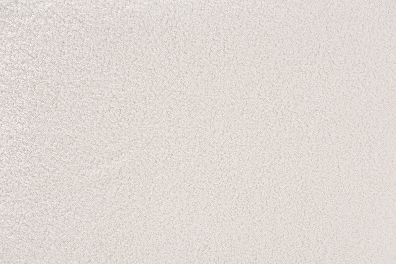 Bedivere Ivory Boucle Upholstered and Natural Brown Ottoman Baxton