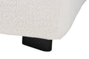 Paiva Ivory Boucle Upholstered and Black Square Ottoman Baxton