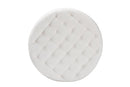 Paiva Ivory Boucle Upholstered and Black Round Ottoman Baxton