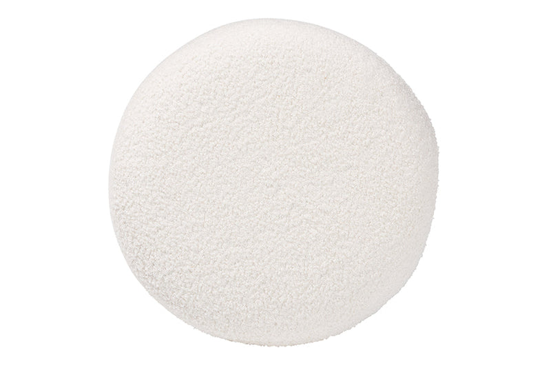 Josephine Ivory Boucle Upholstered Ottoman Baxton
