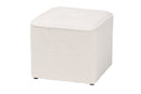 Walsh Ivory Boucle Upholstered Ottoman Baxton