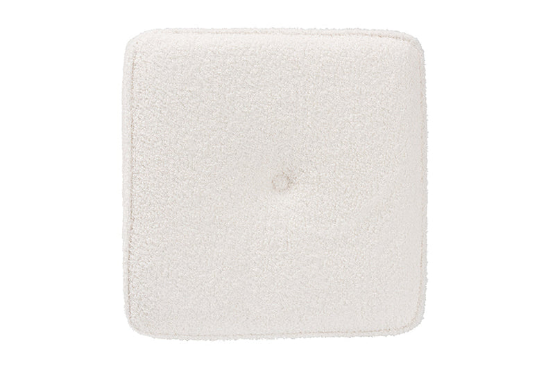Walsh Ivory Boucle Upholstered Ottoman Baxton