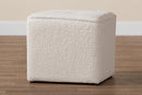 Walsh Ivory Boucle Upholstered Ottoman Baxton